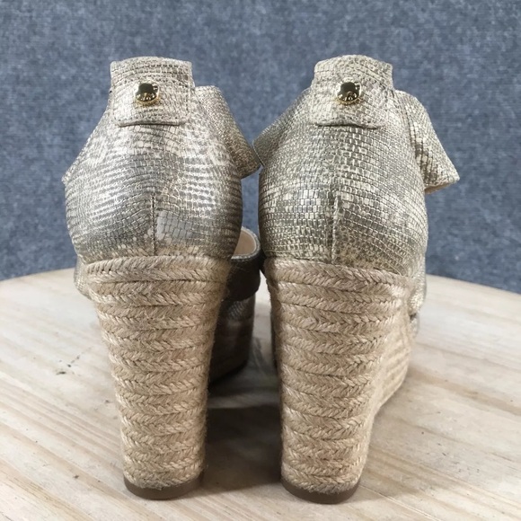 Michael by Michael Kors Gold Snakeskin Damita Front Zip
Wedge Sandal - Picture 5 of 7